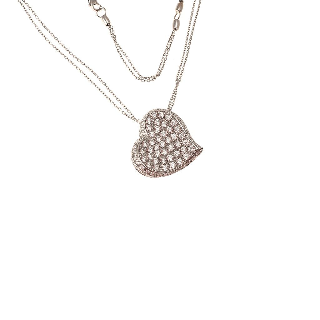 Diamond Heart double chain Necklace