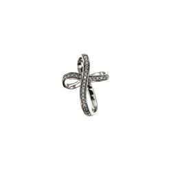 White Gold Infinity Cross Pendant with Diamonds