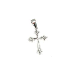 Gothic Cross Pendant in White Gold with Diamonds