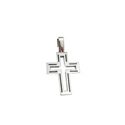 White Gold Openwork Cross Pendant with Diamonds