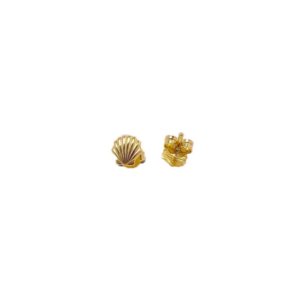 Shell Earrings in Yellow Gold