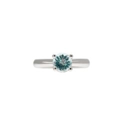 Suspended Solitaire Aquamarine 7mm in 18kt White Gold