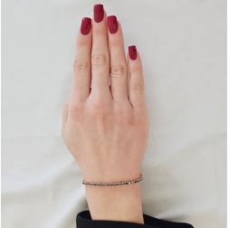 Bracciale Tennis 65 Diamanti Neri 17.50cm x 2.40mm in Oro Rosa foto indossata