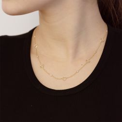 Collana Girocollo con Cuori e Zirconi foto indossata