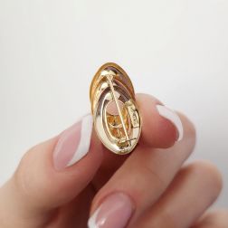 Spilla Ovali sovrapposti 3 colori  in Oro 18kt