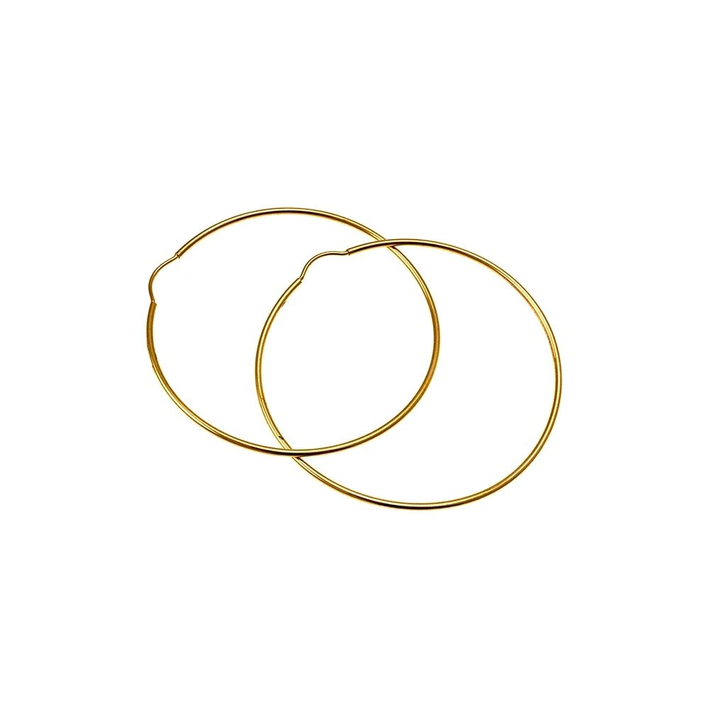 Boccole Cerchi da 4.9cm x 1.2mm in Oro Giallo chiusura perno dentro