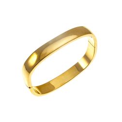 Large Square Rigid Bracelet in Polished Yellow Gold