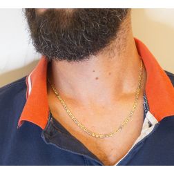 Collana 3+1 pernice & tigre bicolore 60cm x 3,5mm foto indossata