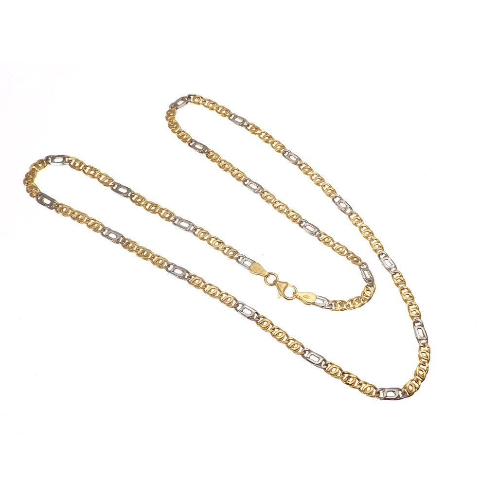 Two Colors Figaro Link Necklace 59cm x 3,5mm