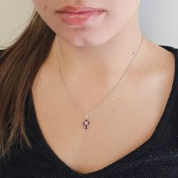 Photo of worn Cross with Rubies - Width 8.3mm