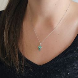 Photo of worn Cross Emeralds - Width 8.3mm