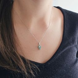 Photo of worn Cross Emeralds - Width 8.3mm