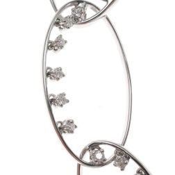 Necklace with 4 Descending Oval Pendants with Diamonds