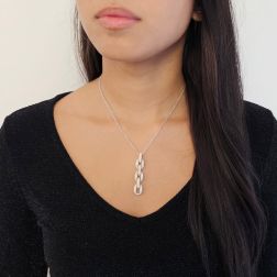 photo of worn Precious Chain Pendant in Yellow and White Gold