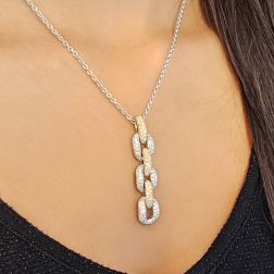 photo of worn Precious Chain Pendant in Yellow and White Gold