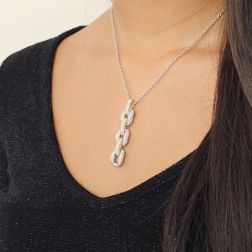 photo of worn Precious Chain Pendant in Yellow and White Gold