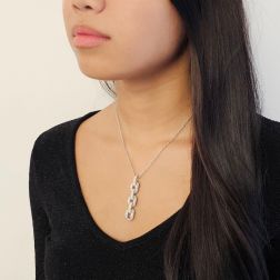 photo of worn Precious Chain Pendant in Yellow and White Gold