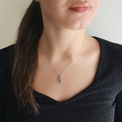 photo of worn Cross with Blue Diamonds - Width 8.3mm