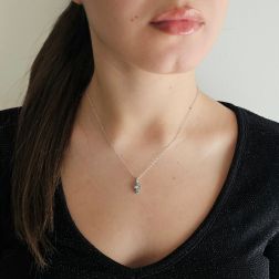 Photo of worn Cross with Blue Diamonds - Width 6.7mm