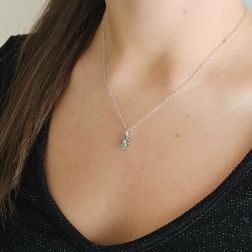 Photo of worn Cross with Blue Diamonds - Width 6.7mm