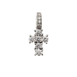 Croce con Diamanti - Larghezza 6.7mm
