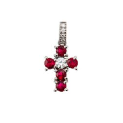Cross with Rubies - Width 8.3mm