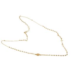 Collana 49cm Rosario Oro Giallo sfere sfaccettate 2.30mm