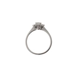 9mm White Gold Diamond Flower Ring