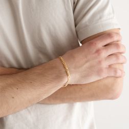 Bracciale a catena 3+1 Oro Giallo 4.30mm foto indossata