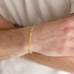 Bracciale a catena 3+1 Oro Giallo 4.30mm foto indossata