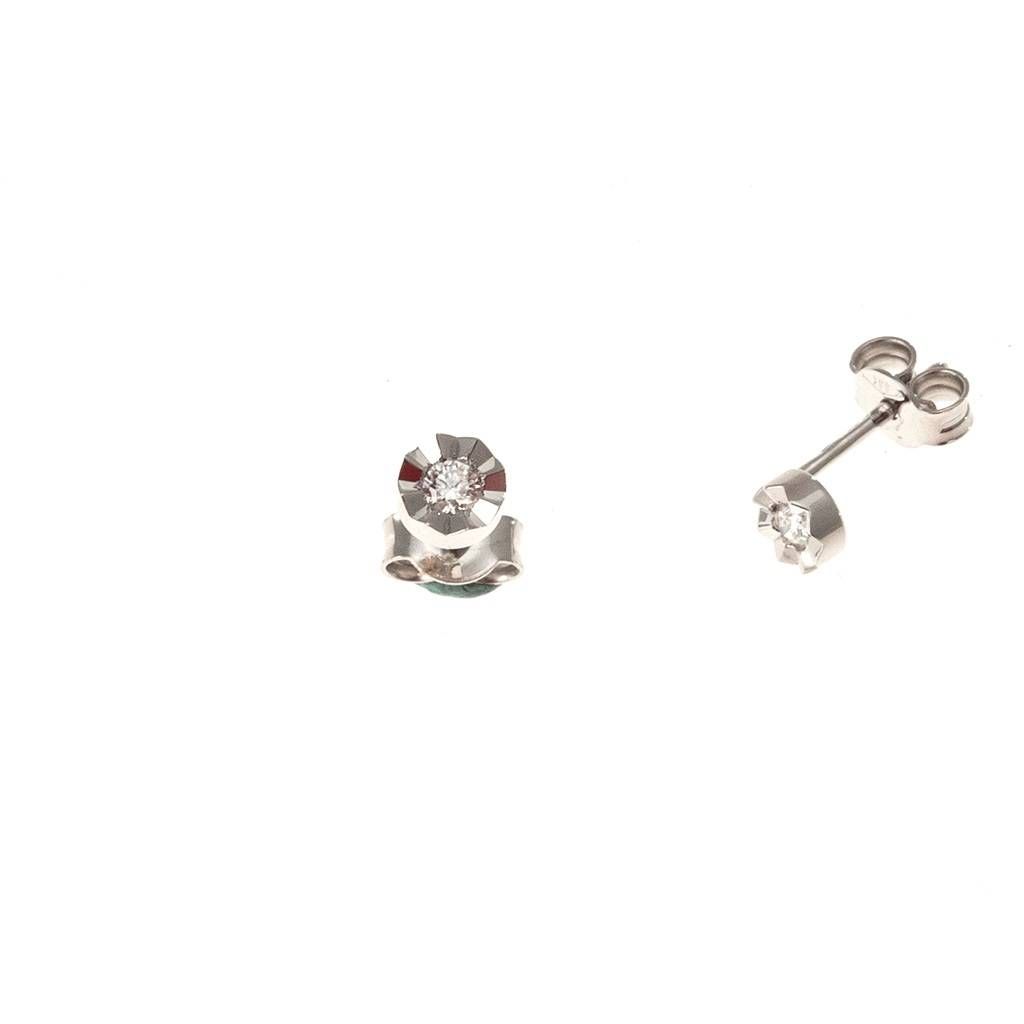 Earrings Faceted Circle 0,090ct