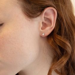 photo of worn Earrings Faceted Circle 0,090ct