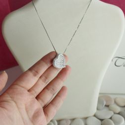 Collana Doppia Veneta con Cuore Pavè Diamanti