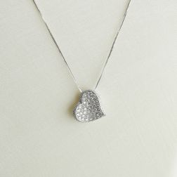Collana Doppia Veneta con Cuore Pavè Diamanti