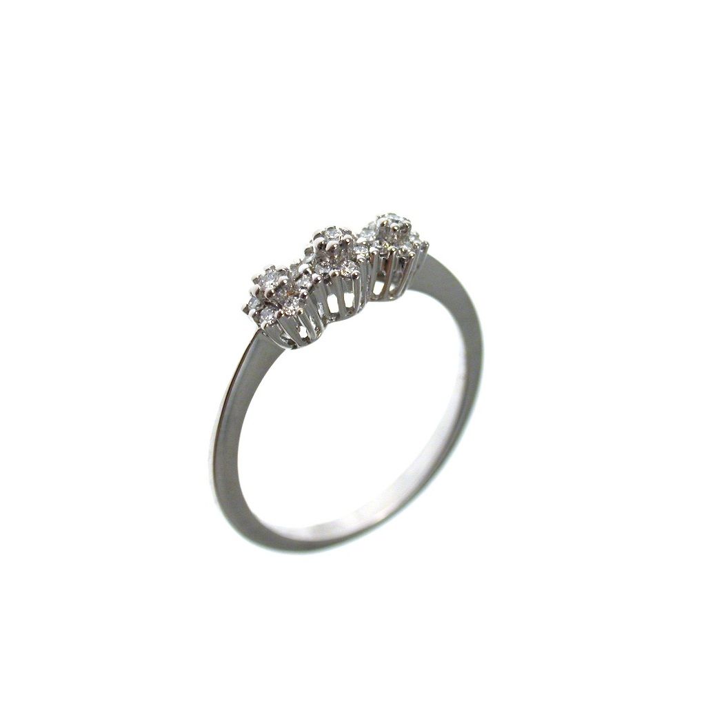 Anello Trilogy Fiore di Diamanti - Larghezza 4.50mm