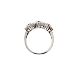 Trilogy Diamonds and Rubies Flower Ring