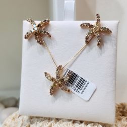 Starfish Pendant with Yellow and Brown Diamonds in Rose Gold