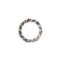 Veretta Pinwheel with Diamonds, Yellow Diamond, Blue Sapphires, Rubies, Emeralds – italian Size 12