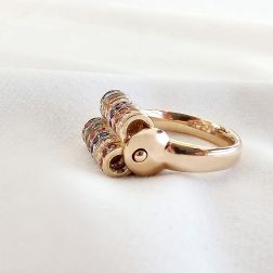 Rose Gold Kaleidoscope Ring - Italian Size 11