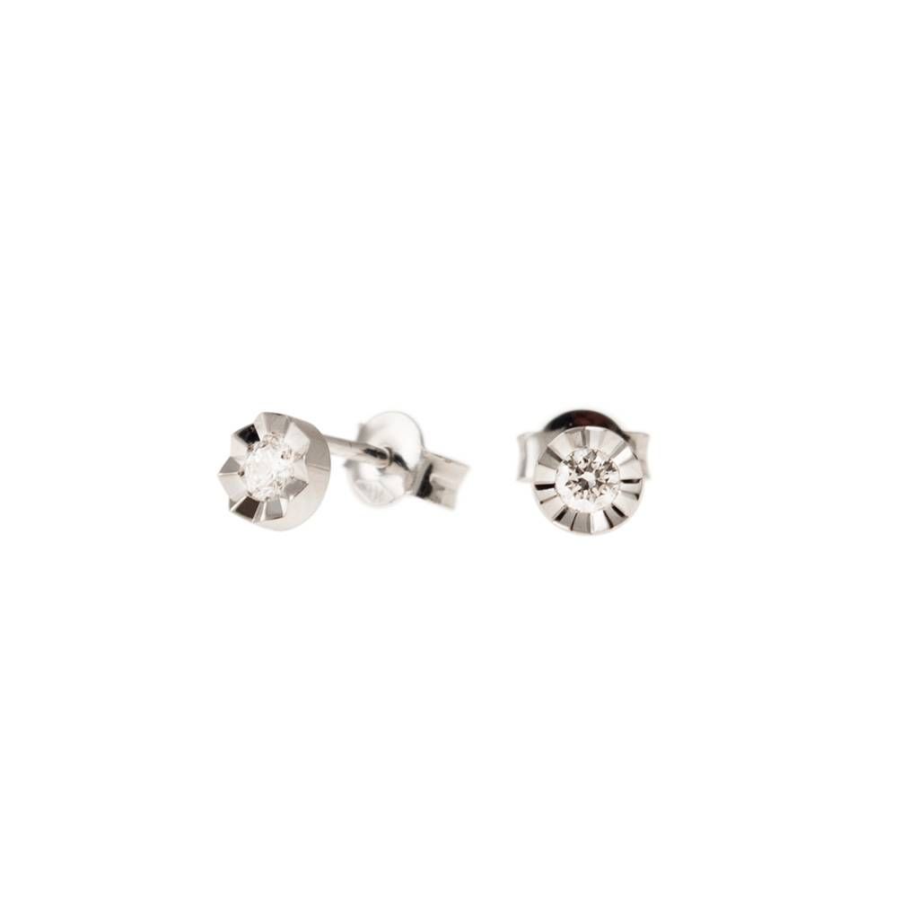 Orecchini Punto Luce Circle Sfaccettato 0,14ct