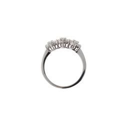 Anello Trilogy Fiore di Diamanti - Larghezza 7mm