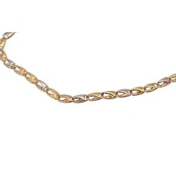 Ovals with Triangles Bracelet in Yellow and White Gold