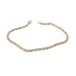 Ovals with Triangles Bracelet in Yellow and White Gold