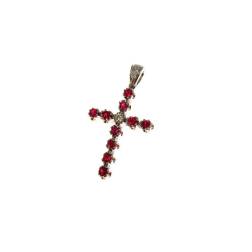 Cross in white gold Rubies and Diamonds