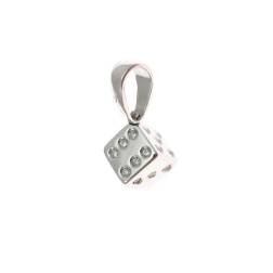 Dice charm in 18kt white gold