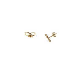 Infinity earrings in Yellow Gold and zircons
