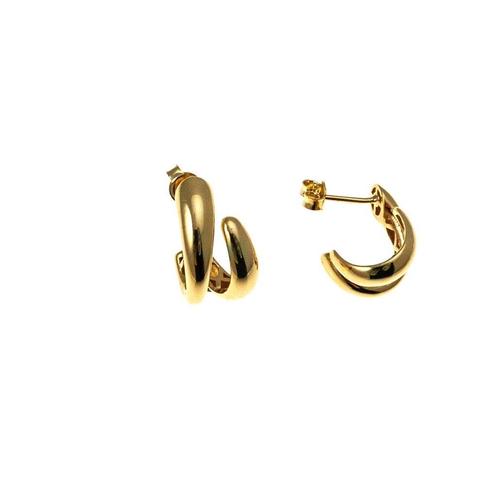 Yellow Gold Twin Drop Earrings