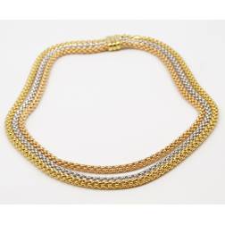 Necklace 3 "coreana" chains in 3 gold colors