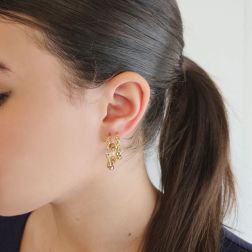 Photo of woorn Marine chain hoops Yellow Gold - Small