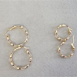 Marine chain hoops Yellow Gold - Small